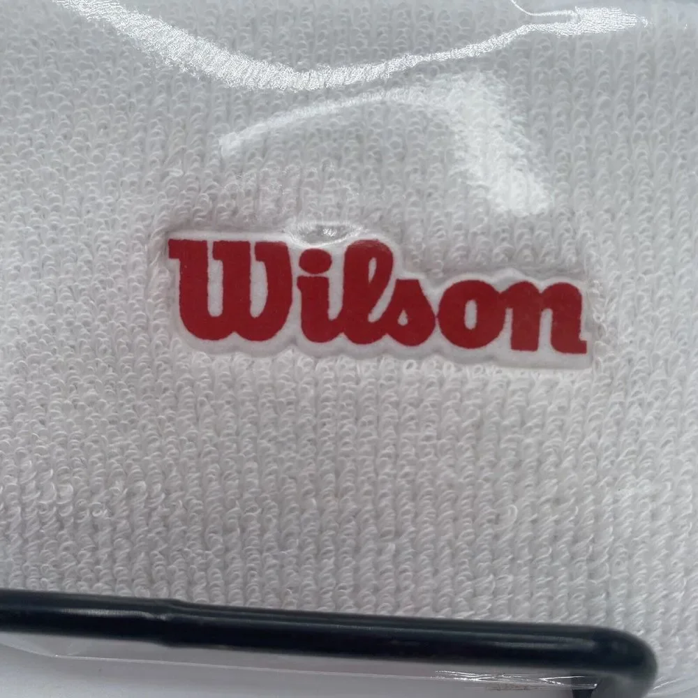 Wilson White Wrist Band New Sealed Tennis Equipment‎ Accessory Adult WRZ106500